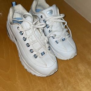 Skechers Size 7.5 White & Blue